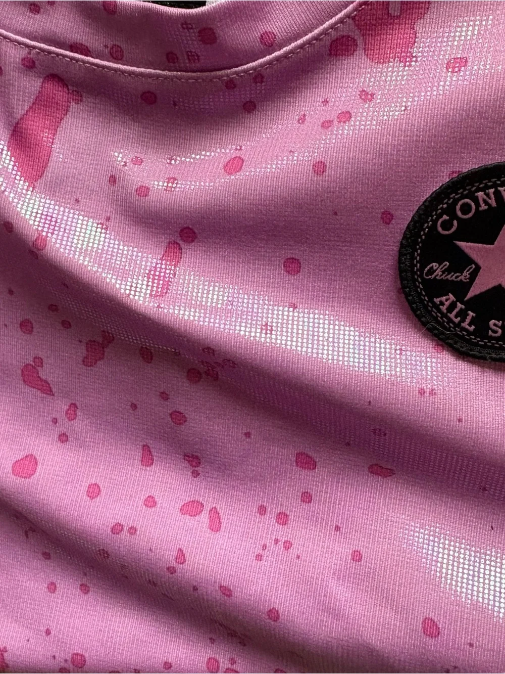 Converse Girls' Lavender Pink Splatter Tee